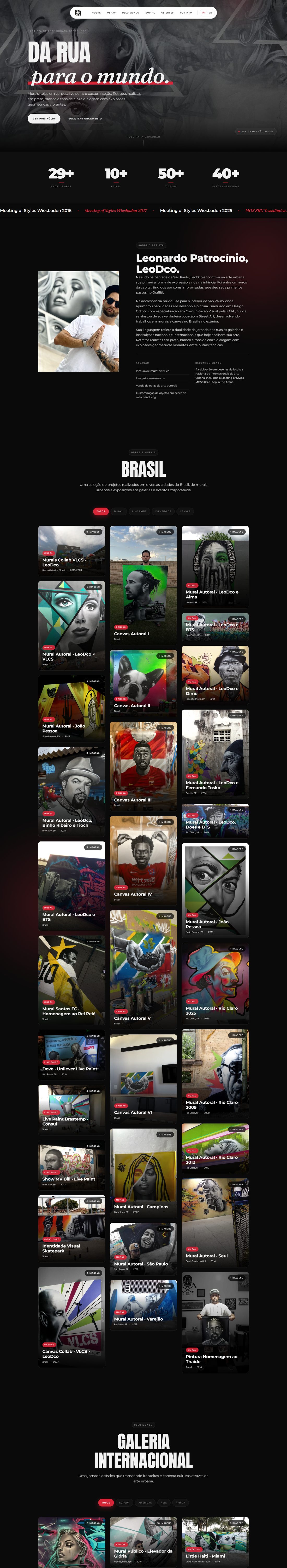 Landing page Leo DCO - Arte Urbana