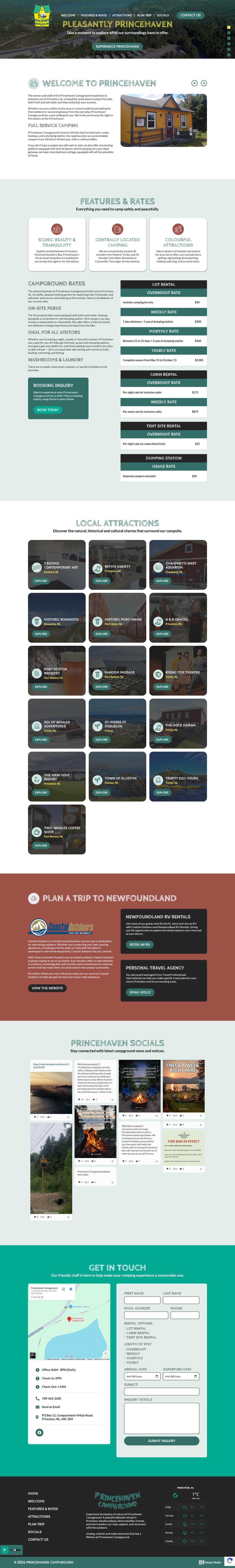 Landing page Princehaven Campground